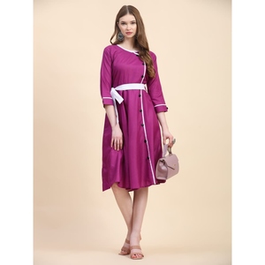 CRÉATEUR COTON SIMPLE UNE PIÈCE VIOLET - Product Image 1