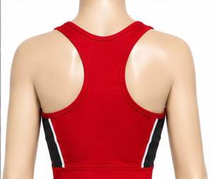General Industries Sujetador deportivo rojo con cuello redondo para mujer, top transpirable con bloques de color - Product Image 2
