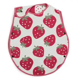 [Wholesale Products] Made in Japan 5-Layered Gauze Baby Bib 25cm*20cm 100% Cotton Breathable Low MOQ Soft Touch Strawberry