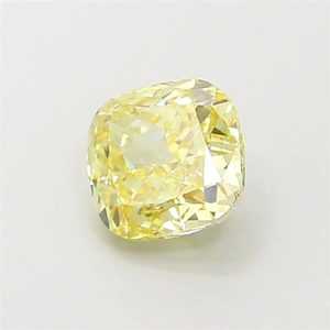 Pierre précieuse taille coussin, éclat radieux, bijou de luxe élégant, diamant jaune vif certifié cultivé en laboratoire - Product Image 2