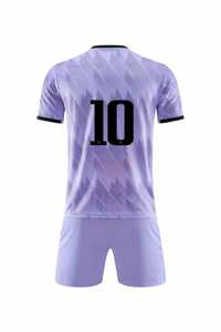 Conjunto de Uniforme de Fútbol Unisex para Adultos, 100% Poliéster, Cuello Redondo, Manga Corta, Diseño Sólido, Teñido, Secado Rápido, Logotipo Frontal - Product Image 4