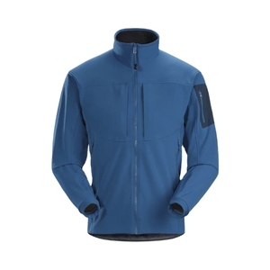 Chaqueta Soft Shell Azul para Hombre, Cortavientos, con Cierre de Cremallera y Logotipo en el Manga Izquierdo - Product Image 1