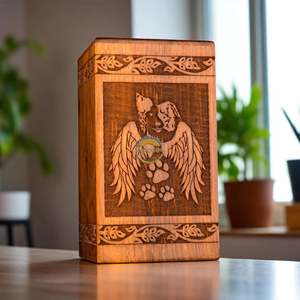 AYAANS Rosewood wooden Hand Carved Wooden Hot Selling cremation Urn <b>Box</b> for Adult Ashes Wholesale Cremation Urns (6X6X11)IN - Product Image 1