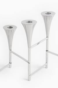 Candélabre moderne en métal chromé argenté à 6 bras, style nordique minimaliste, pour centre de table de mariage et événements - Product Image 3