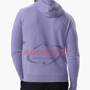 Sudadera con capucha morada para hombre, corte regular, de algodón tejido, informal, para otoño. - Product Image 4