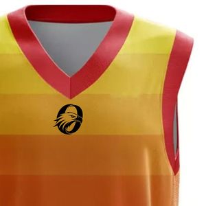 Camiseta de Baloncesto Personalizada Amarilla, Naranja y Roja, Uniforme Deportivo sin Mangas, Ligero, Transpirable, Ropa Deportiva para Equipos - Product Image 5