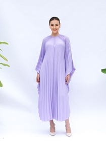 Robe de mariée lavande, kaftan féerique, robe de cocktail plissée, robe longue de soirée, 100% coton, manches longues, écologique - Product Image 4
