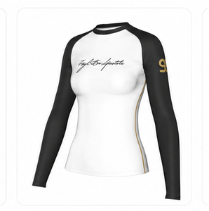 Custom Women's Front Logo Full <b>Sleeve</b> Compression Rash Guard <b>Black</b> Quick Dry 220g Digital Print Polyester Spandex Sports <b>Top</b> - Product Image 2