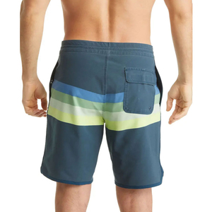Shorts de bain pour hommes personnalisés, motif rayé, imperméables, couleur rouge, vêtements de plage respirants, mode personnalisée - Product Image 4