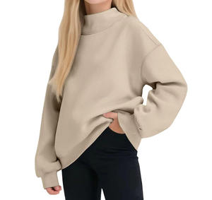 Custom Women <b>Mock</b> <b>Neck</b> Sweatshirt Oversized Pullover Fleece Casual Long Sleeve Streetwear <b>Top</b> - Product Image 6