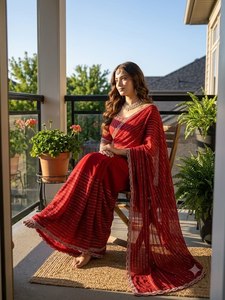 Reglance Premium para Saree de Satén con Trabajo Artesanal de Jharkhand, Detalles de Cuentas y Lentejuelas, Secado Rápido, Sin Arrugas, Aspecto Elegante y Lujoso - Product Image 6