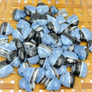 Opale bleue naturelle, cœur gravé, cristal poli, pierre de guérison, Reiki, méditation, cadeau, décoration, ange, Feng Shui, Chakralume, vente en gros - Product Image 2
