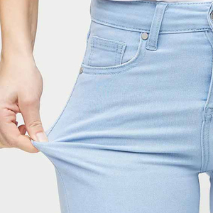 Shorts de Mezclilla Desgastados para Mujer, Cintura Alta, Corte Recto, Ajustados, Estilo Vintage, Casuales, Transpirables, Lavables, de Algodón, Azules - Product Image 4