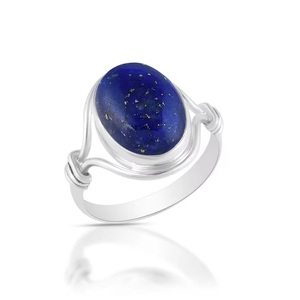 925 Sterling Silver Bohemian <b>Lapis</b> <b>Lazuli</b> <b>Ring</b> Handmade Natural Blue Gemstone Stackable Fine Jewelry Wholesale - Product Image 4