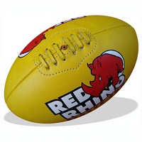 Ballons de football australiens taille 5 en cuir naturel, design logo, écologiques, haute rétention d'air, vente directe d'usine