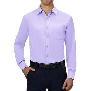 Men's Formal Business Casual White Stand Collar Long Sleeve <b>Shirt</b> Logo <b>Office</b> Sustainable Fashion Anti-Wrinkle Polyester/Cotton - Product Image 4
