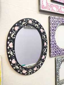Luxury <b>Wall</b> Mounted Bone Inlay <b>Mirror</b> Frame Featuring Artistic Craftsmanship And Modern Interior Styling from india - Product Image 5