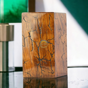 Urnes artisanales à motifs ondulés simples et urne funéraire en bois naturel, boîte à cendres, souvenir funéraire artistique par AYAANS - Product Image 6