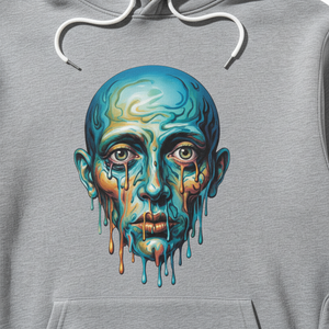 Sudadera con Capucha Personalizada con Estampado de Rostro con Efecto de Goteo Colorido, Bolsillo Delantero, Estilo Casual de Invierno, Corte Regular, Felpa Francesa de Algodón - Product Image 5