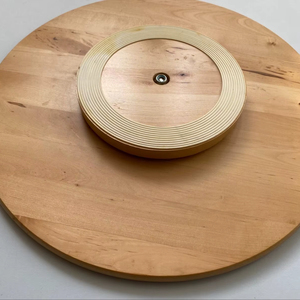 Wood Double Tier Rotating <b>Tray</b> Smooth-Spin Lazy Susan for Tabletop <b>Spice</b> Serving - Product Image 1