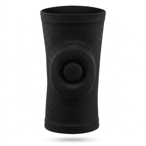 Genouillères tricotées avec protection antichoc, universelles, unisexes, noires, à enfiler, avec coussin épaissi et respirantes - Product Image 4