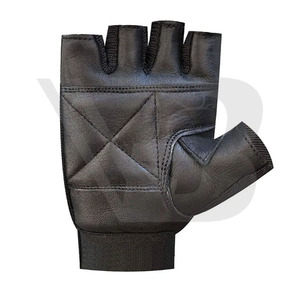 Gants d'entraînement mi-doigts en cuir légers, respirants et antidérapants pour hommes, avec logo personnalisé, pour la course, le cyclisme et la gym (prise de force) - Product Image 3