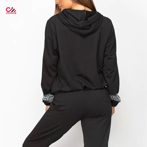 Customized Logo Hooded Casual Women Tracksuits High Quality 100% Cotton with New Design Solid Pattern Winter <b>Sweating</b> <b>Top</b> - Product Image 4