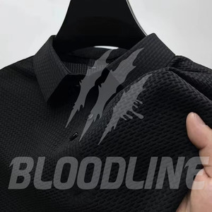Polo pour homme à imprimé griffes, dos camouflage, couleur crème, coupe décontractée, imprimé griffes, coton respirant - Product Image 2