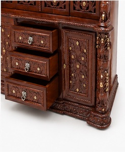 Divine Teak Wood Puja <b>Mandir</b> Walnut Finish Big Size Solid Wood <b>Mandir</b> With Door For Pooja Room For Pooja Room Australia Home - Product Image 4