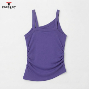High Quality Knitted 100% Cotton Plain Sleeveless Workout Gym Custom Summer Casual Solid Color Women Tank <b>Tops</b> - Product Image 5