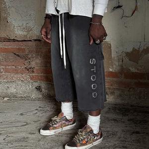 High End Heavyweight Vintage <b>Shorts</b> Luxury Streetwear Retro Athletic Fit Sun Faded Effect Custom Embroidery OEM Manufacturer - Product Image 1