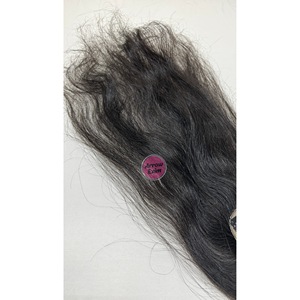 Topper en dentelle 1.5x4 en cheveux indiens Remy lisses et ondulés avec raie naturelle |   Extensions de cheveux humains à clipser, 100% cheveux naturels - Product Image 3