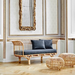 Round Cheapest Price Rattan Cane <b>Table</b> and <b>Stool</b> Made in Vietnam Home Furniture Pouf <b>Stools</b> for Export - Product Image 5