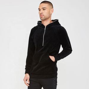Los más vendidos de los hombres de gran tamaño de alta calidad Puffer Hoodies diseño único sólido PULLOVER Fleece cuello con capucha ropa de calle al por mayor - Product Image 4