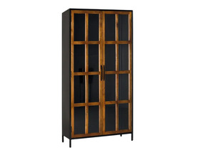 Armoire de style industriel moderne en métal durable et bois massif, style farmhouse, meuble de rangement simple pour chambre et appartement - Product Image 6