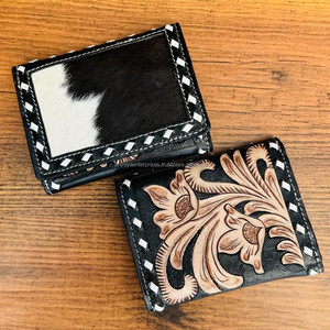New 2025 Hand Tooled Leather Trifold <b>Wallet</b> for Men Wholesale Business Genuine Cowhide Leather Vertical <b>Card</b> <b>Holder</b> Men <b>Wallets</b> - Product Image 4