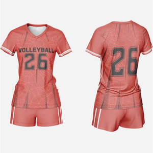 Maillot de volley-ball personnalisé noir et orange imprimé pour femme, ensemble de sport d'entraînement haute élasticité pour équipe - Product Image 4
