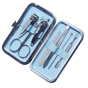 15 Pcs Beauty <b>Kit</b> Black Color Coated <b>Nail</b> Clipper Scissors <b>Nail</b> Files Professional Manicure Set With Leathers Pouch - Product Image 5