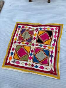 Panel de Tela Decorativo Boho Lavable, Hecho a Mano, Vintage, con Bordado de Patchwork, Textil de Algodón Multicolor, Tradicional Indio - Product Image 3