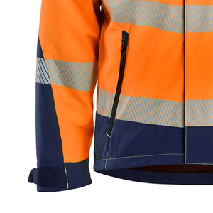 Wholesale Quality <b>High</b> <b>Visibility</b> Breathable Zippered Reflective <b>Softshell</b> Work <b>Jacket</b> Options OEM Service - Product Image 5