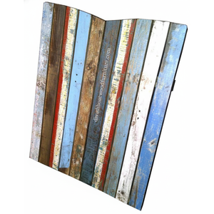 Cabecero de Cama de Madera de Barco Reciclada, Color Original, Diseño Rústico de Tablones Verticales, Diseño Sostenible y Ecológico, Montaje en Pared para Dormitorio - Product Image 2