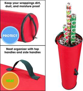 Almacenamiento de envoltura de regalo de tela, organizador de papel de regalo debajo de la cama para almacenar múltiples rollos de papel de regalo - Product Image 6