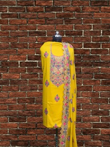 Traje Salwar Kameez Pakistaní de Rayón para Mujer, Diseño Floral con Dobladillo Festoneado, Lehenga Choli Casual de Verano, Delgado y de Secado Rápido - Product Image 5