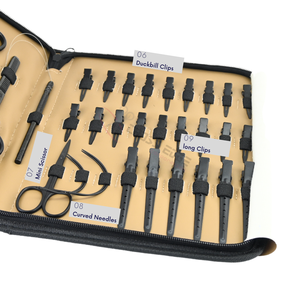 Hair <b>Extension</b> Tools Kit with Duckbill Clips Long Hair Sectioning Clips C-Shape <b>Extension</b> Needles Shears & <b>Beads</b> Crimping plier - Product Image 4