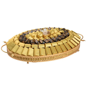 Elegante Bandeja Dorada para Servir Chocolate, Decoración de Mesa de Lujo para el Hogar, Perfecta para Ocasiones Especiales y Cualquier Evento, en Oferta - Product Image 6