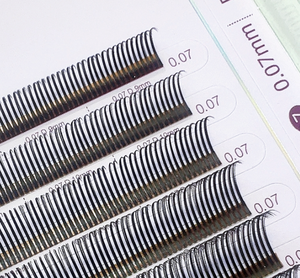 Extensions de cils vaporeux de qualité supérieure fabriquées en fibre de Corée 0.07mm JC C CC Curl 8-15mm Plateau à longueur unique - Product Image 2