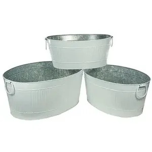 Grand bac à plantes en acier galvanisé avec trous de drainage, idéal pour la culture d'herbes, de légumes et de fleurs en intérieur ou - Product Image 6