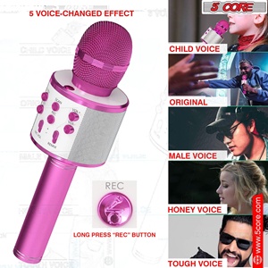 ไมโครโฟนไร้สาย 5 คอร์ พร้อมลำโพง 3 in 1 แบบพกพา บลูทูธ ไมโครโฟนไร้สาย - Product Image 5
