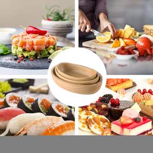 Plato Ovalado de Madera Antiguo para Frutas, Tazón de Servir en Forma de Barco, Recipiente Rústico para Guardar Bocadillos y Pan, Plato para Postres - Product Image 4