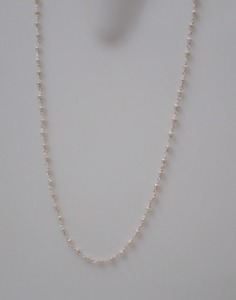 Collier classique en acier inoxydable avec perles d'imitation et pierres précieuses, chaîne à maillons, chaînes perlées - Product Image 1